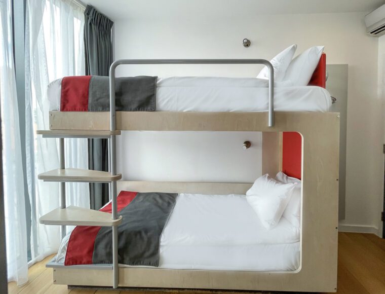 Twin room with a set of bunk beds.