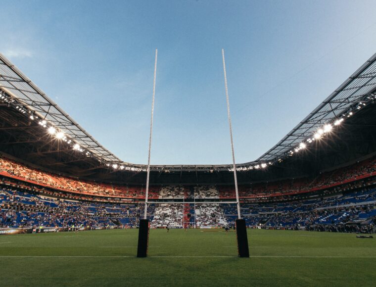 The goal of a rugby stadium
