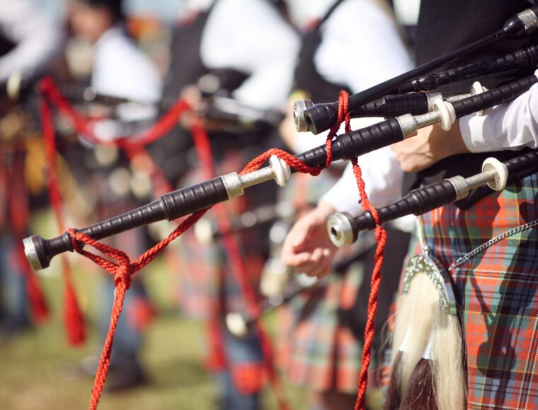 Bagpipers at the Glen Isla Highland Games